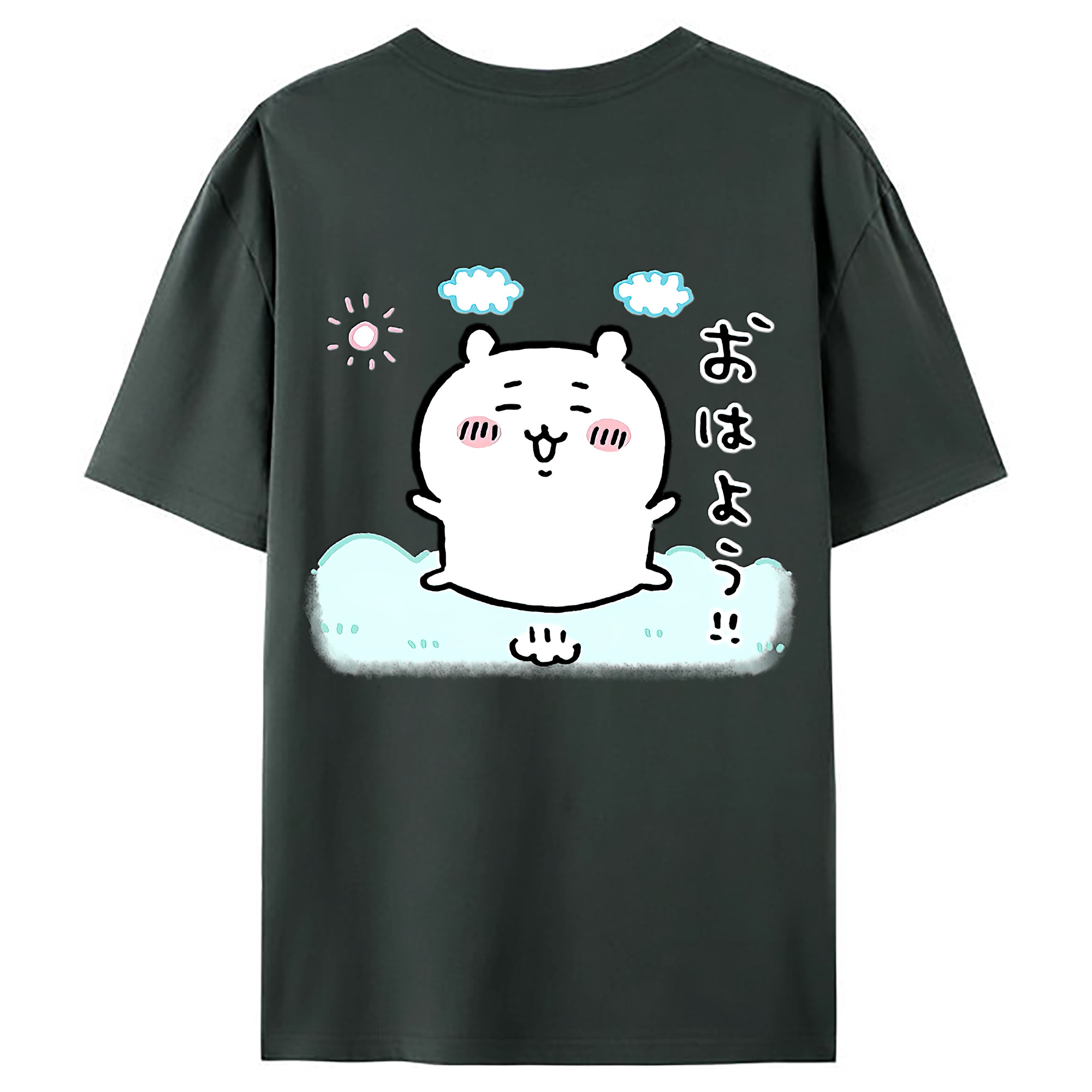 （画像用） ちいかわ ちいかわ Chii-kawa chiikawa 綿100％ メンズ半袖Tシャツ（バックプリント） 通気性
